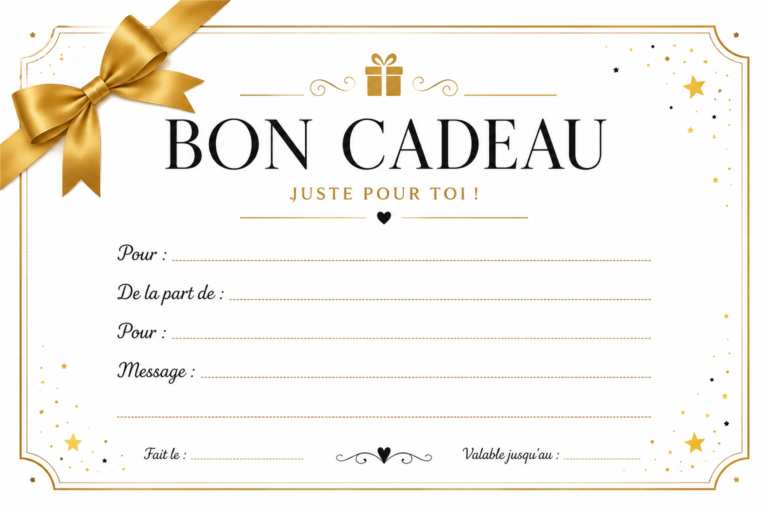 Bon cadeau à imprimer pdf gratuit